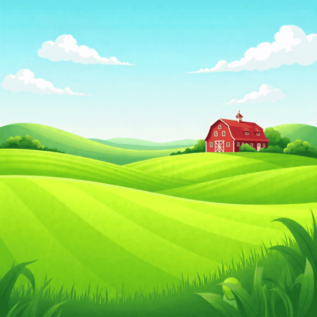 A traditional Indian rural farm scene.