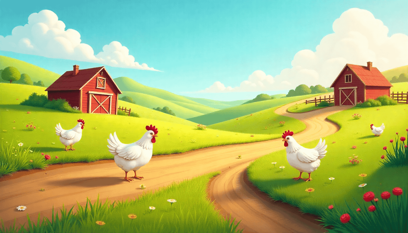A vibrant village market scene with chickens being traded showcasing local economic activity